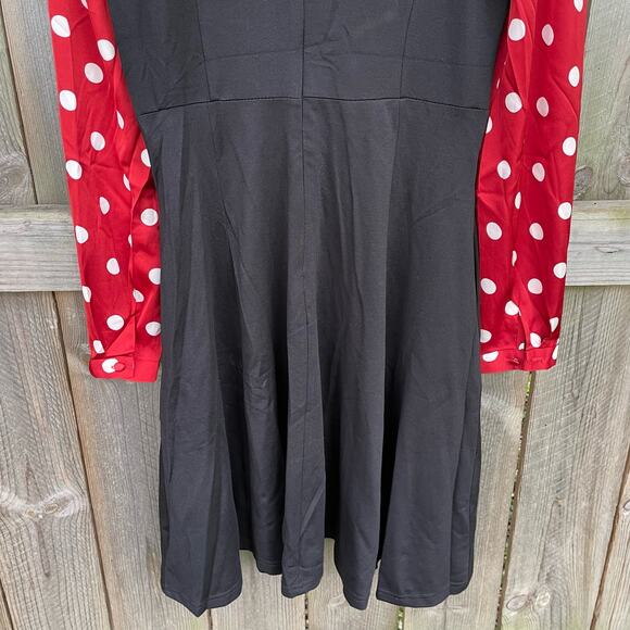 Tulip B Dress Front Tie Neckline Dress Back Zip Closure Black Red Small NWT - Picture 6 of 8